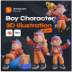 Boy 3D Character Poses - GraphicRiver Item for Sale