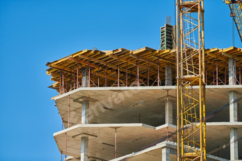 Scaffolding on construction site