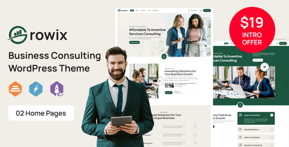 Growix – Business Consulting WordPress Theme – 0 Sold!