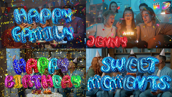 Happy Birthday letters Collection For Final Cut X and Apple Motion alt