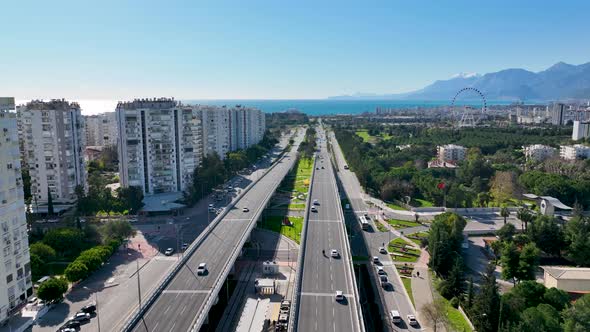 Traffic Aerial View Turkey Antalya 4 K