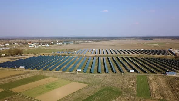 Aerial View Landscape Solar Plant That Is Located Inside Valley