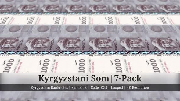 Kyrgyzstani Som | Kyrgyzstan Currency - 7 Pack | 4K Resolution | Looped