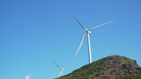 Solar Farm with Windmills. Philippines, Luzon