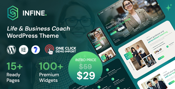 Infine – Life and Business Coach WordPress Theme – 0 Sold!