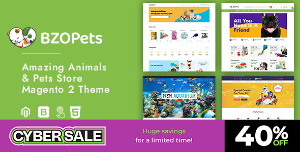 BzoPets - eCommerce Animals & Pets Store Magento 2 Theme