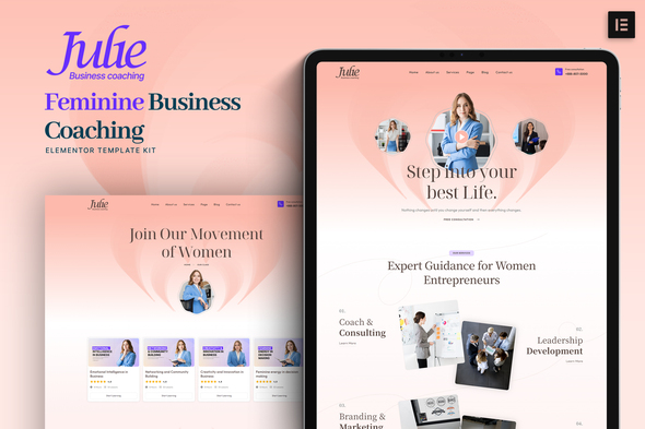 Julie - Feminine Business Coaching Elementor Template Kit