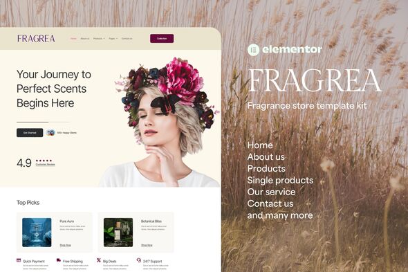 Fragrea - Fragrance Store Elementor Tempate Kit