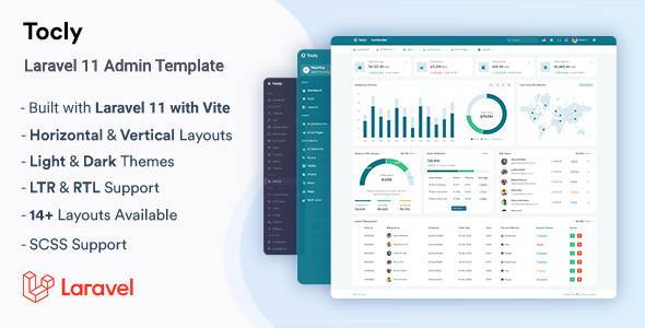 Tocly - Laravel Admin & Dashboard Template