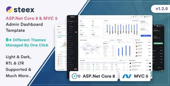 Steex - ASP.Net Core 8 & MVC Admin & Dashboard Template