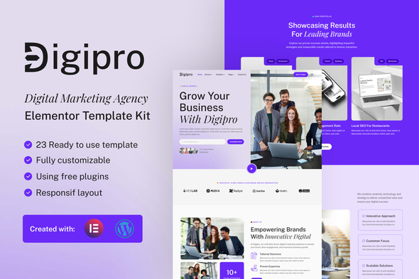 Digipro - Digital Marketing Agency Elementor Template Kit