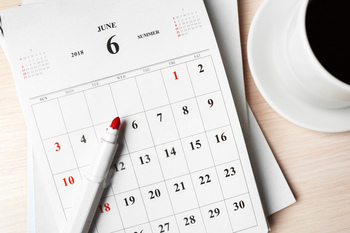 calendar on wooden table