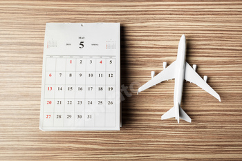 calendar on wooden table