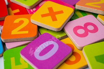 Math Number colorful background, education study mathematics learning teach concept.