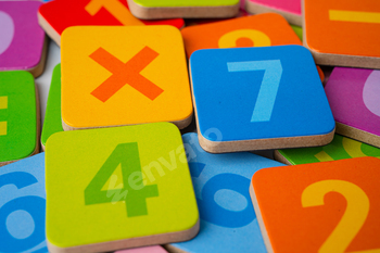 Math Number colorful background, education study mathematics learning teach concept.