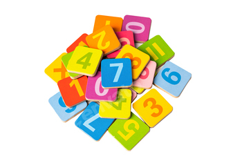 Math Number colorful on white background, education study mathematics learning teach concept.