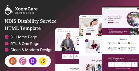 Xoomcare - NDIS Disability & Elderly Special Care HTML Template