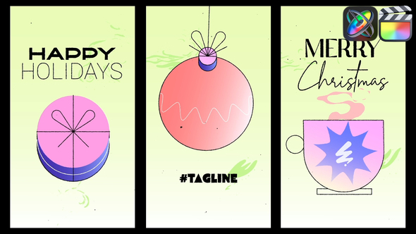 Xmas Vertical Morphing Opener for FCPX alt