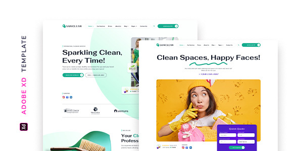 Saniclean – Cleaning Agency Template for Adobe XD