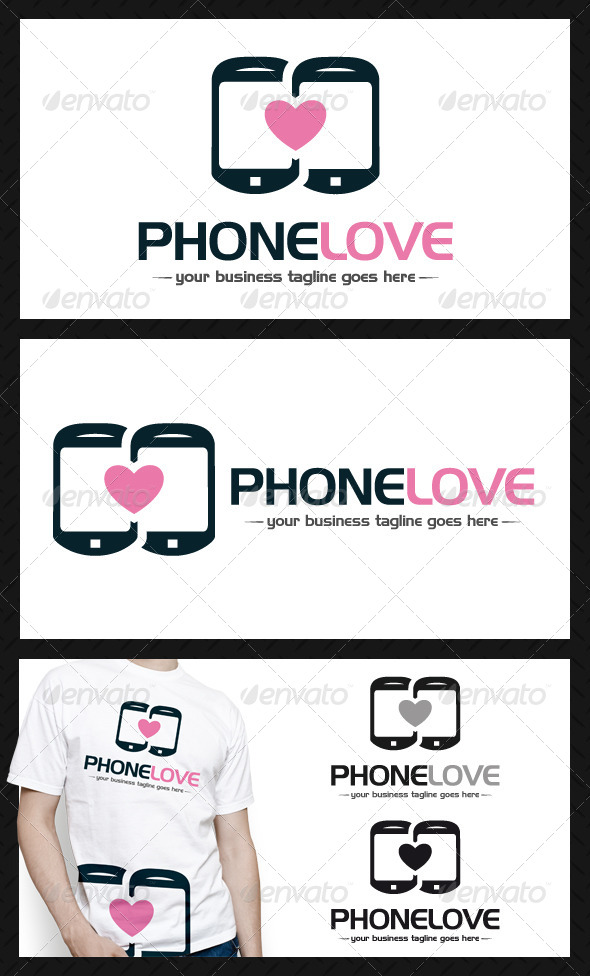 Phone Love Logo Template