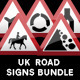 UK Road Signs: Warnings Bundle - GraphicRiver Item for Sale