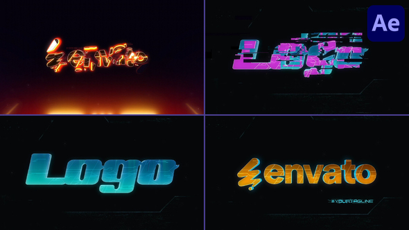 Cyberpunk Logo Reveal After Effects