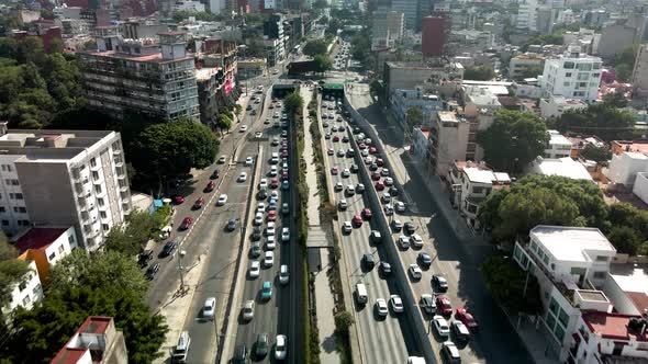 aerial view of viaducto in mexico city