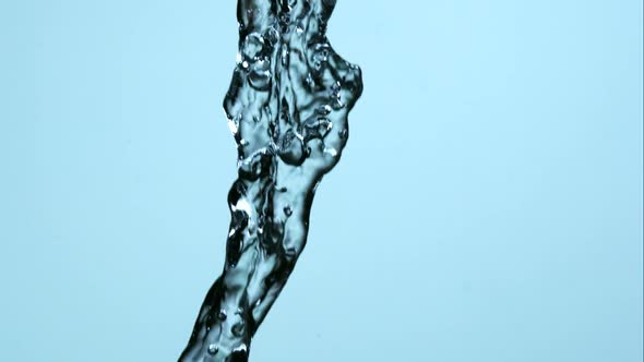 Water pouring and splashing in ultra slow motion 1500fps on a reflective surface - WATER POURS 159