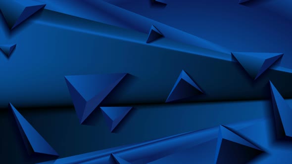 Deep Blue Abstract 3d Pyramids