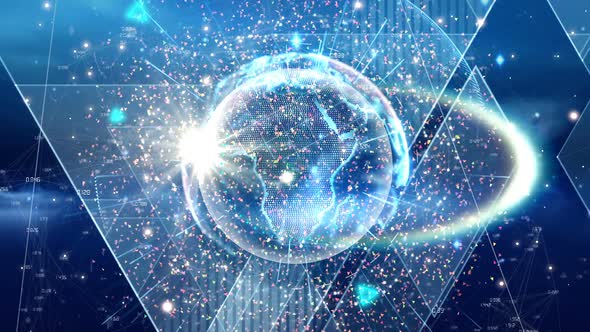 Digitally generated video of galaxy  alt