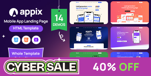 APPIX - Mobile App Landing Page Responsive HTML Template