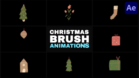 Christmas Brush Animations for After Effects