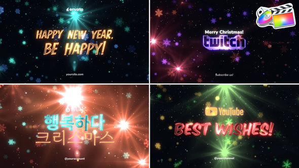 Christmas And New Year Greetings Typography for FCPX alt