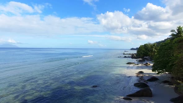 Aerial View Of Beau Vallon Beach And Rocks And Palms, Mahe Island, Seychelles 6