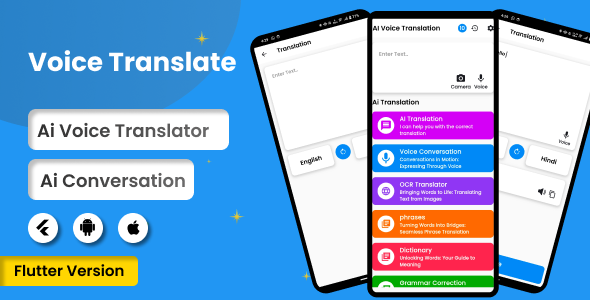 AI Voice Translator | Flutter Android/iOS Full Application | Premium Plan