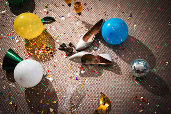 new Year party accessories on the floor