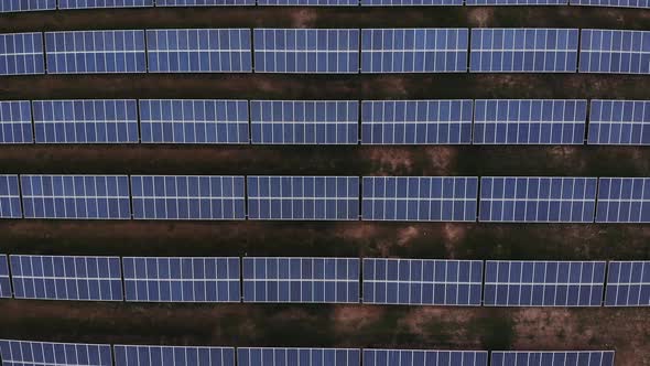 Aerial shot of Solar panels from above, Chile-4K