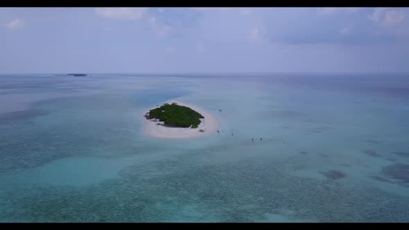 Aerial drone view texture of paradise bay beach trip by blue sea and white sand background of a dayo