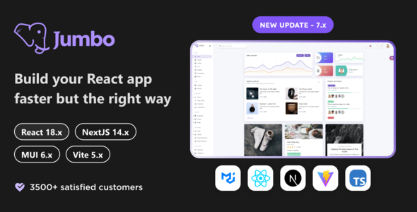 Jumbo - React Admin Template, React 18, MUI 5, NextJS 14, TS