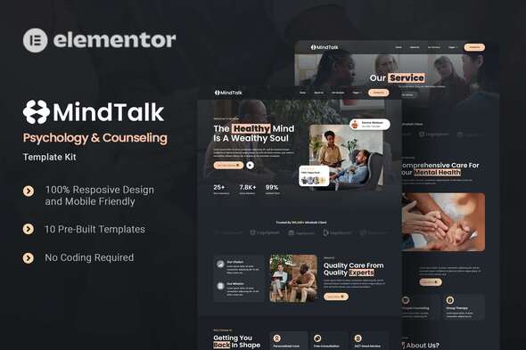 MindTalk - Psychology & Counseling Elementor Template Kit