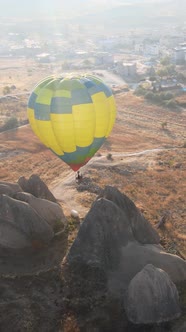 Cappadocia Turkey  Vertical Video of Balloon Launch