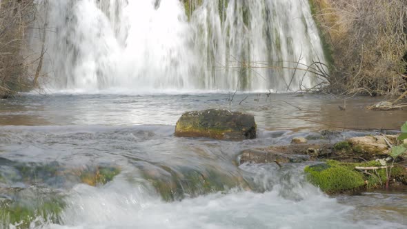 Cold water mountain river spring waterfall refreshing scene 4K 2160p 30fps UltraHD video - river spr