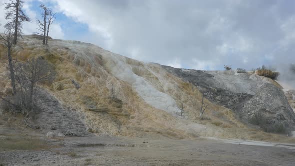 White mound at Yellowstone National Park