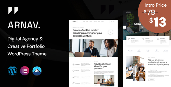 Arnav – Digital Agency & Creative Portfolio WordPress Theme – 0 Sold!