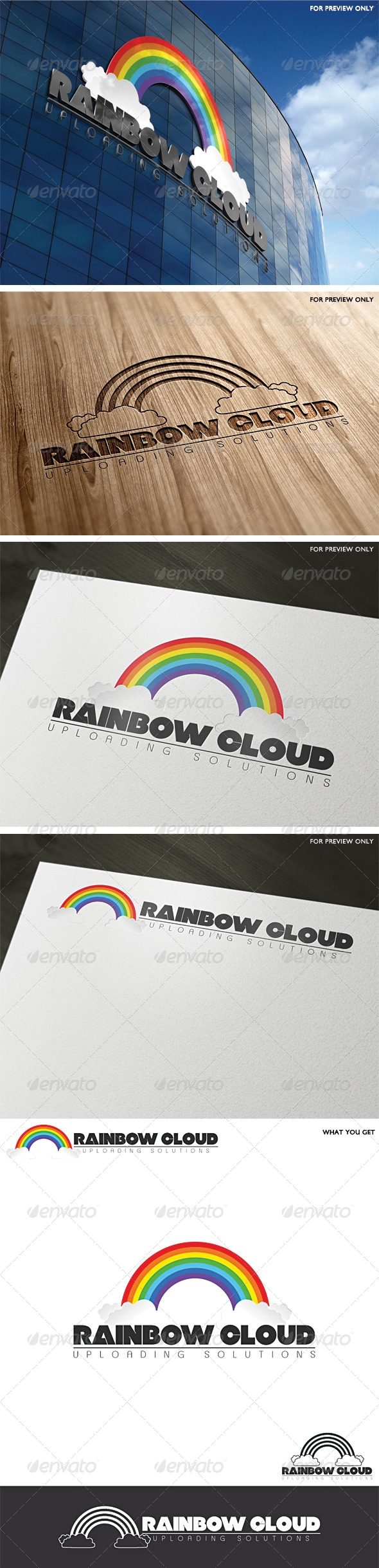 Rainbow Cloud Logo Template