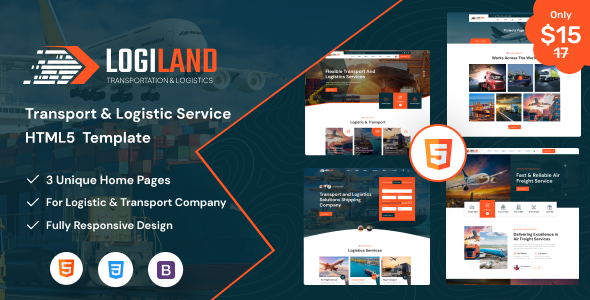 LogiLand - Transportation & Logistics Services HTML5 Template