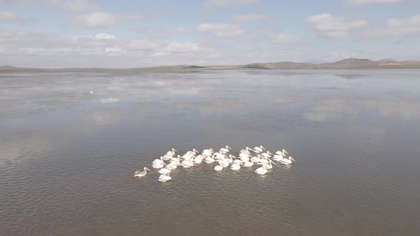 Aerial view of Madatapa lake in Javakheti National park. Georgia