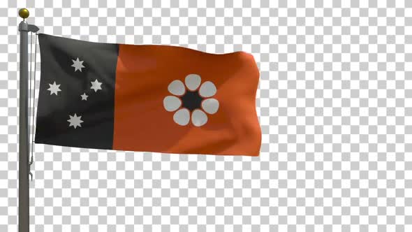 Northern Territory Flag (Australia) on Flagpole with Alpha Channel - 4K