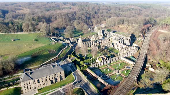 Aerial View of Villers Abbey Ruins