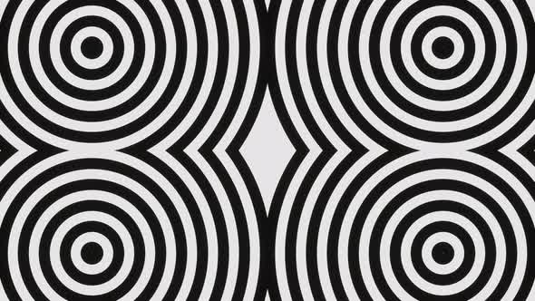 Black and White Circle Pattern Looped Endless